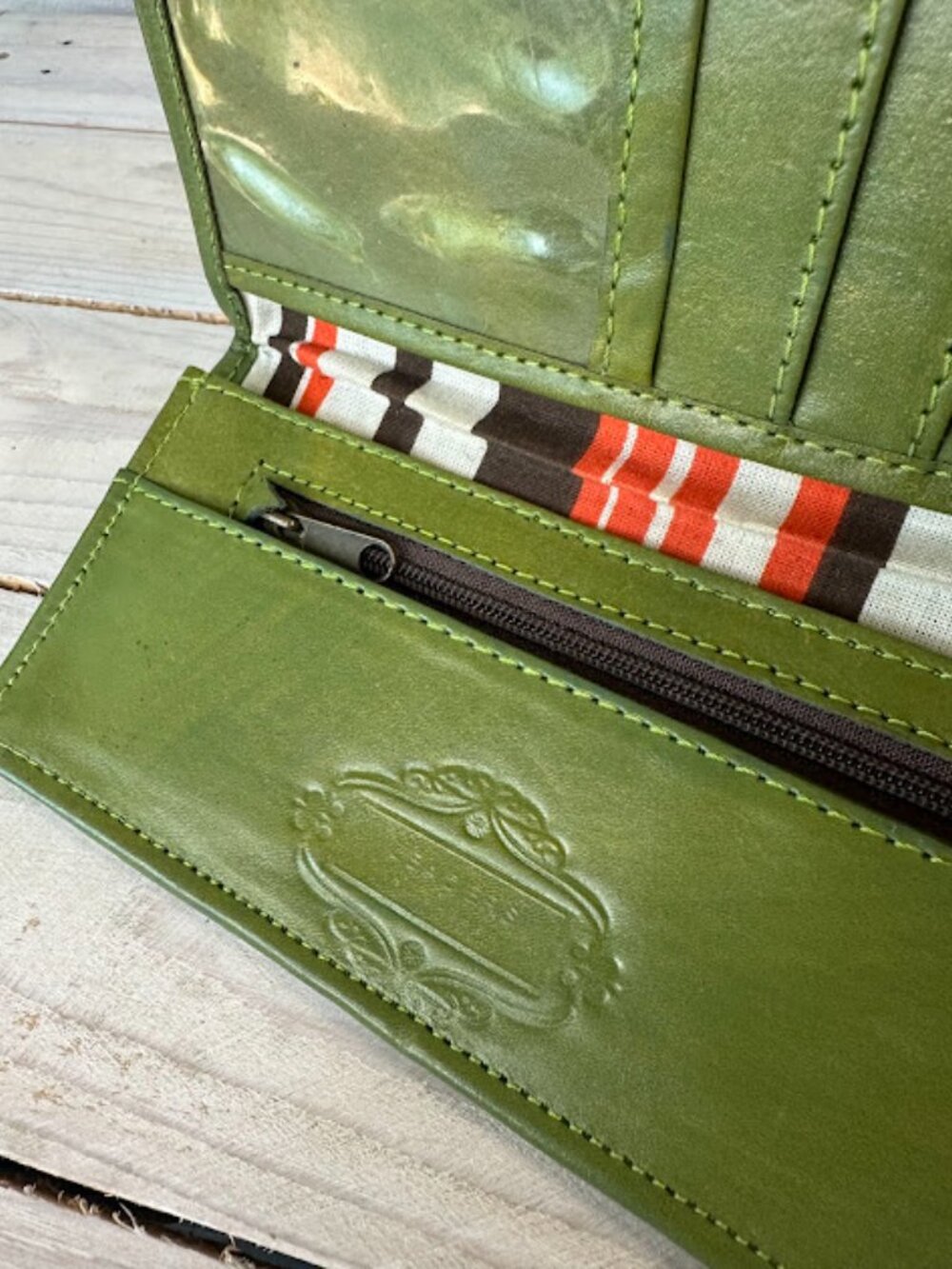 Leaders in Leather Green Tooled Wallet - Picture 8 of 9